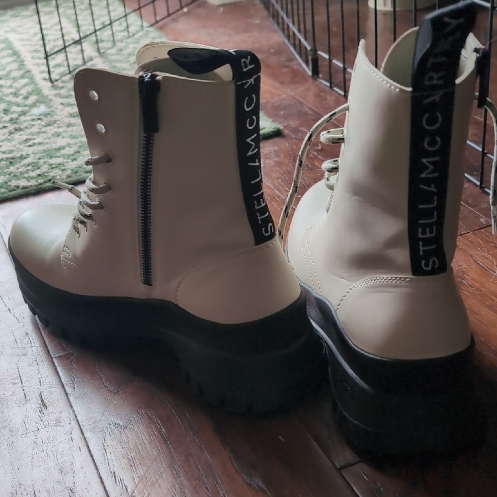 Stella McCartney Cream Platform Boots